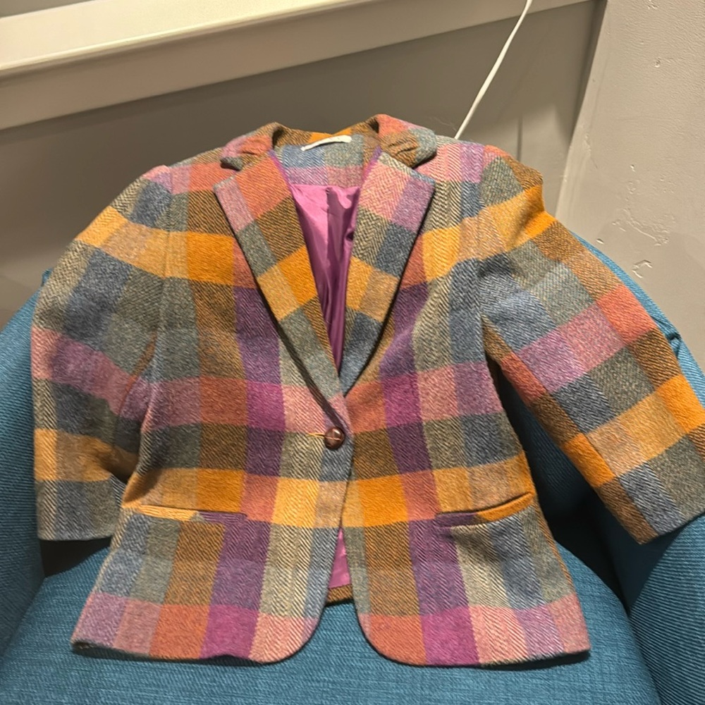 CAbi wool blend plaid jacket